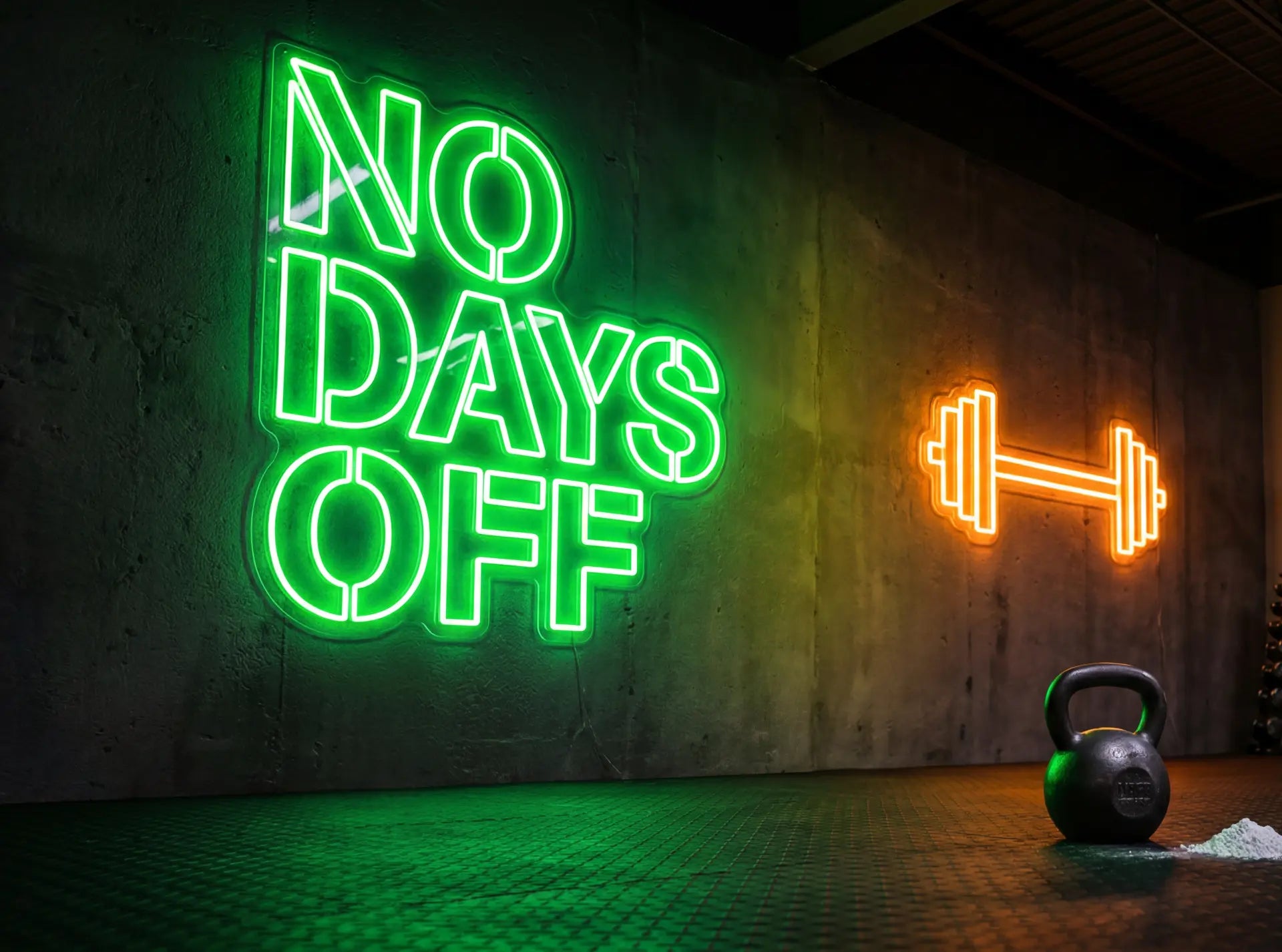 A gym neon sign