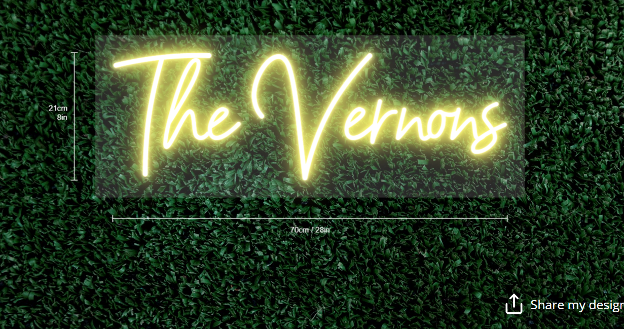 The Vernons Custom Neon Sign