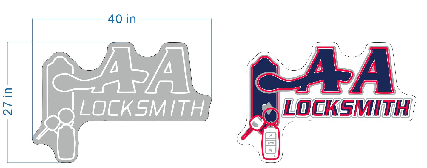 AA LOCKSMITH - Custom Neon Sign - Light Your Way