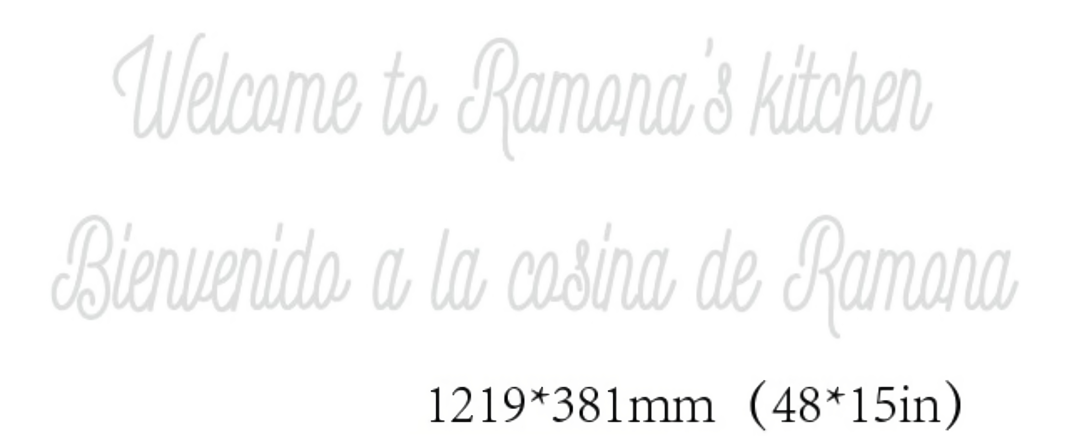 Welcome to Ramona’s kitchen Bienvenido a la cosina de Ramona - Custom Neon Sign 48" x 15" - Light Your Way