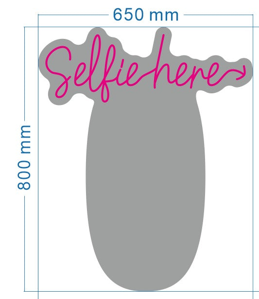 Custom Selfie Here Mirror Neon Sign