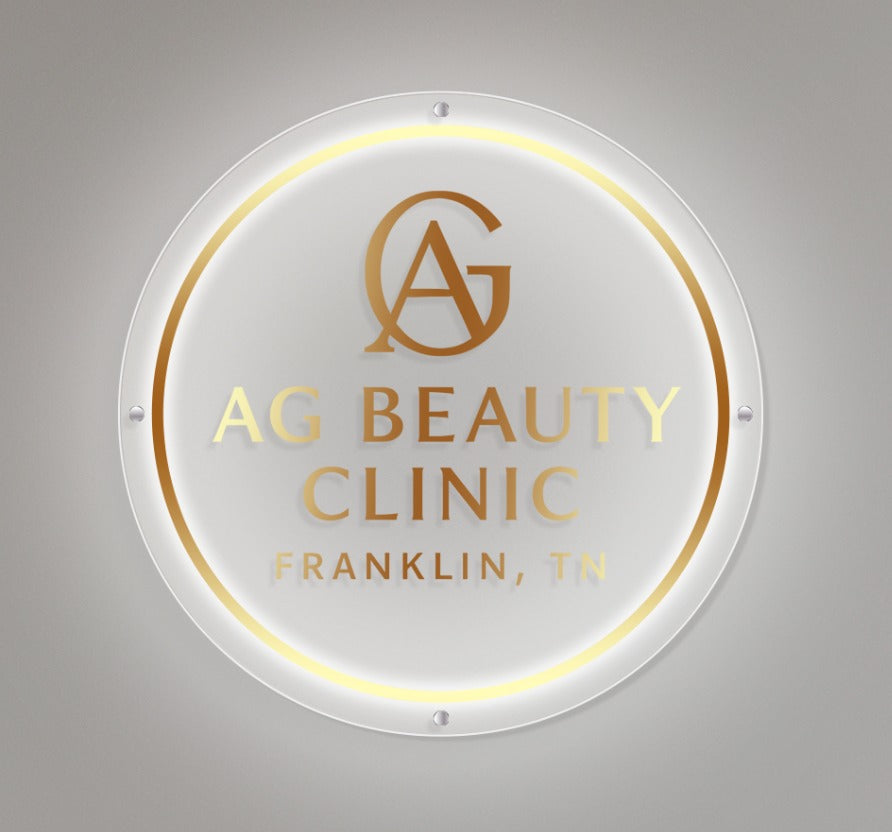 AG Beauty Clinic Acrylic Backlit Sign