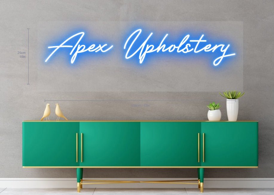 Apex Upholstery Custom Neon Sign (Design Option 1) - Light Your Way
