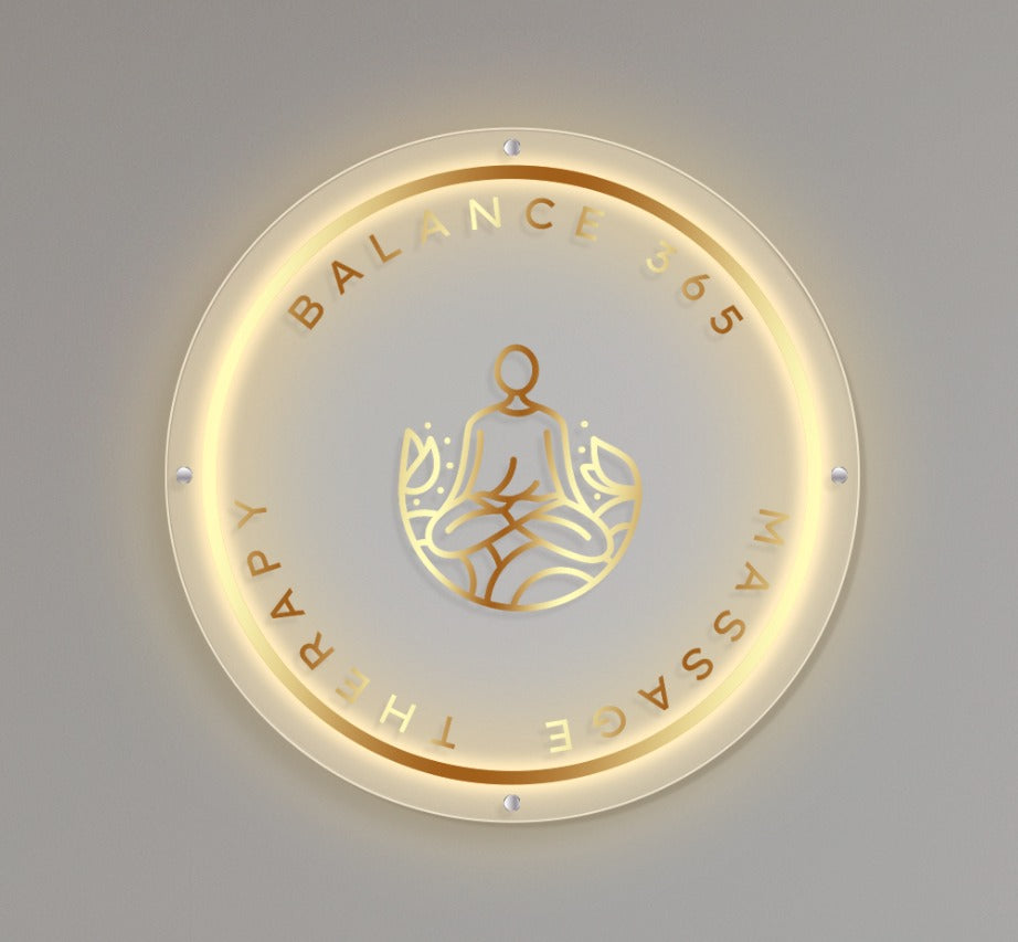 BALANCE 365 Massage Therapy Custom Acrylic Backlot Sign (Size Option #1)