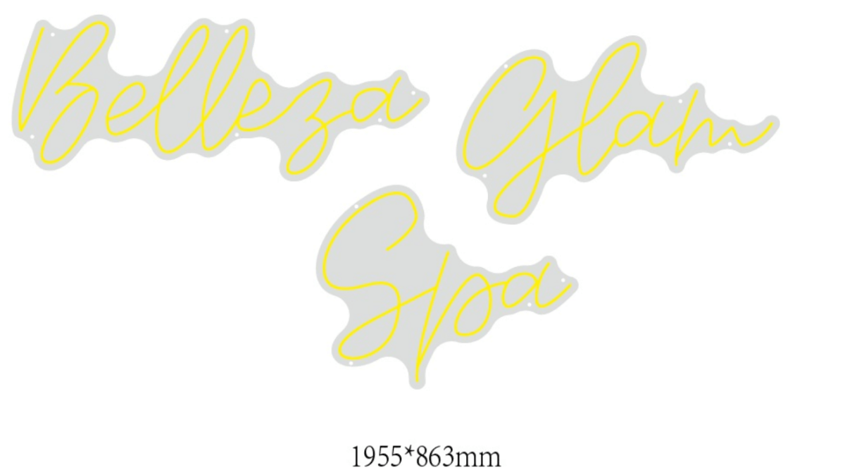 Belleza Glam Spa Custom Neon Sign (Split pieces) - Light Your Way