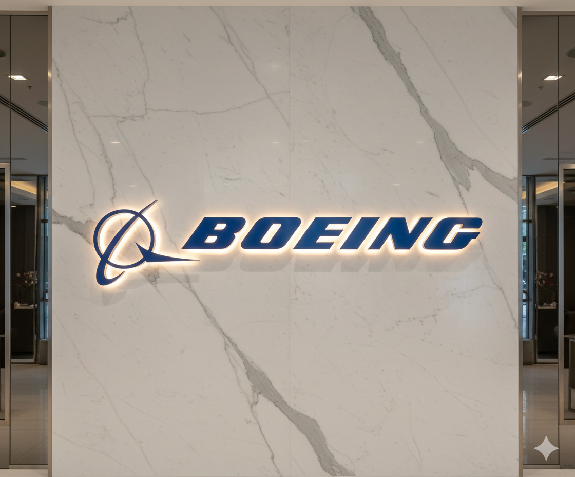 Boeing Logo Custom 3D Backlit Sign (Size Option #1)