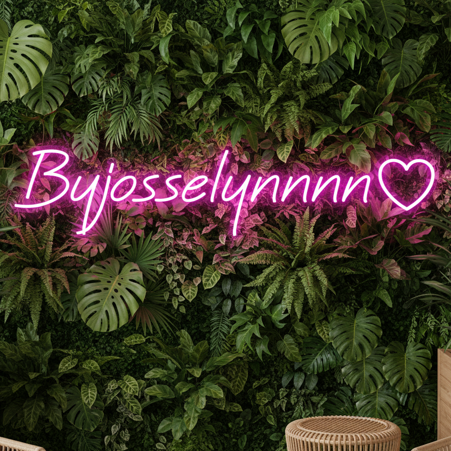 Byjosselynnnn With Heart Custom Neon Sign