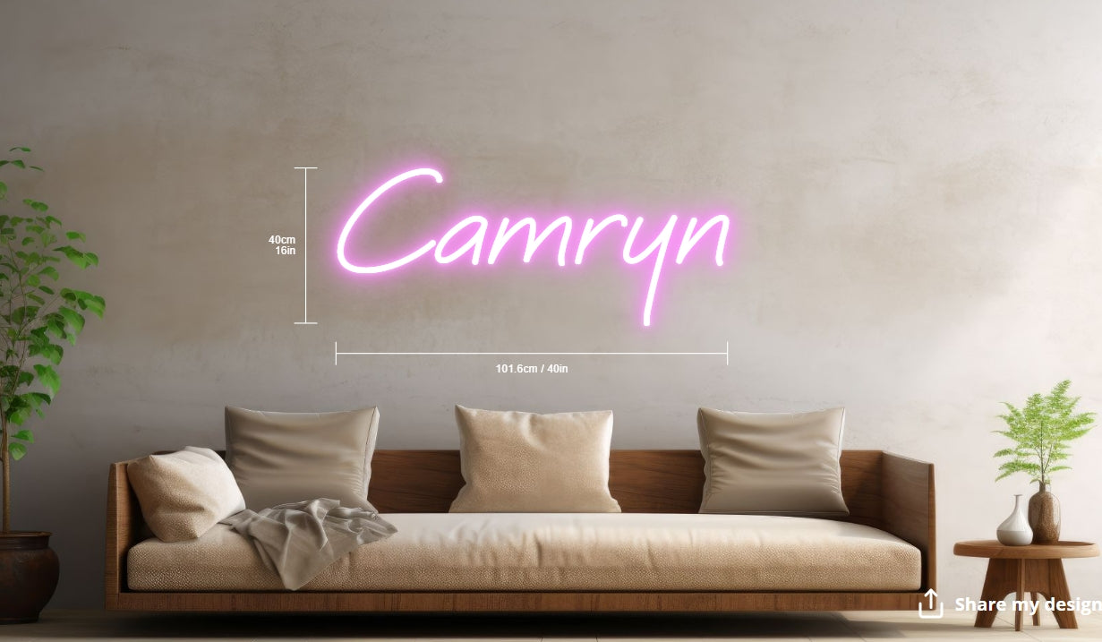 Camryn Custom Neon Sign (Design Option 1)