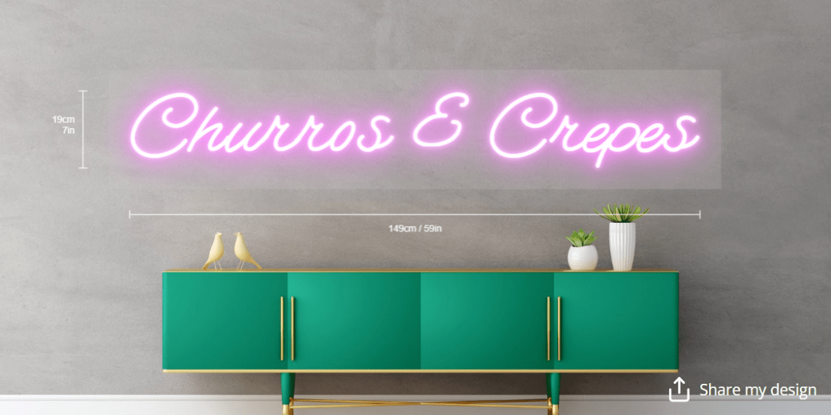 Churros & Crepes Custom Neon Sign - Light Your Way