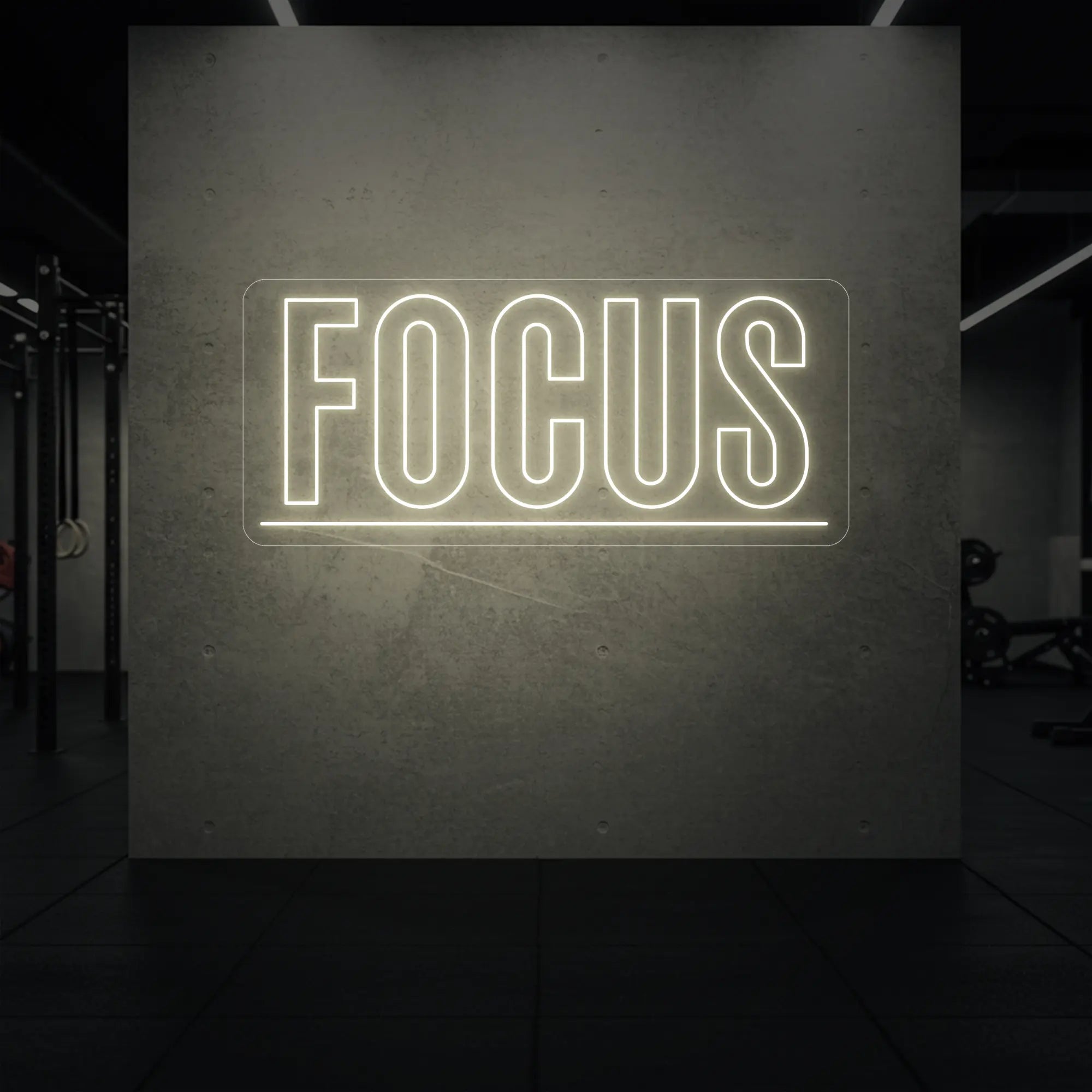 'Fortune Favours the Brave' neon sign glowing in warm white against a styled interior wall.