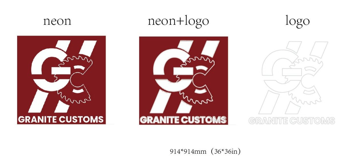 Granite Customs Logo UV Printed Sign (Design Option #1) - Light Your Way