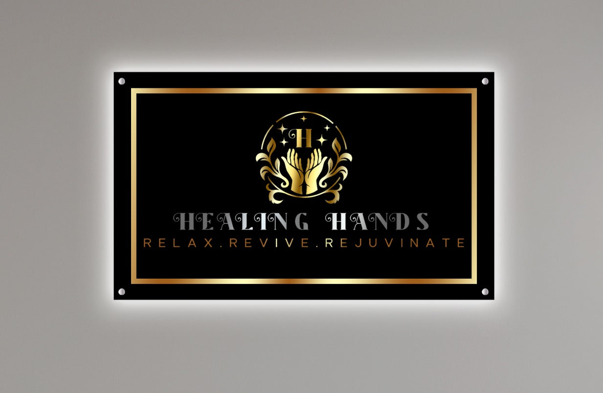 Healing Hands Custom Backlit Acrylic Sign
