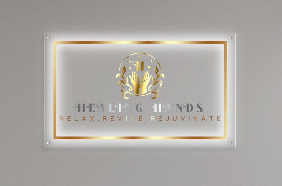 Healing Hands Custom Backlit Acrylic Sign