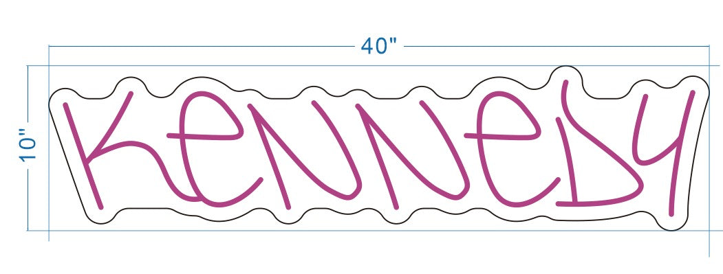 Kennedy Custom Neon Sign (Single Line Design)