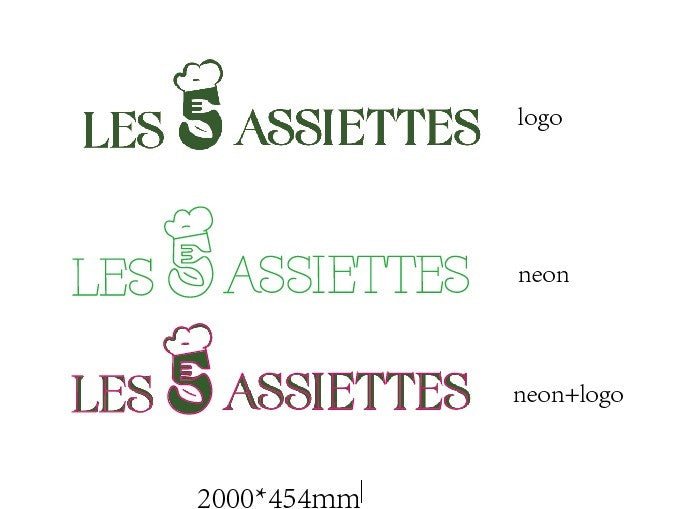 Les Cinq Assiettes Custom UV Printed Logo - Light Your Way