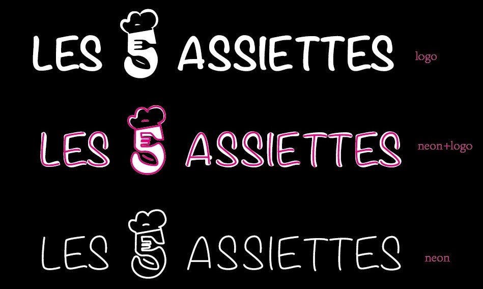 Les Cinq Assiettes Custom UV Printed Logo (Final Design) - Light Your Way
