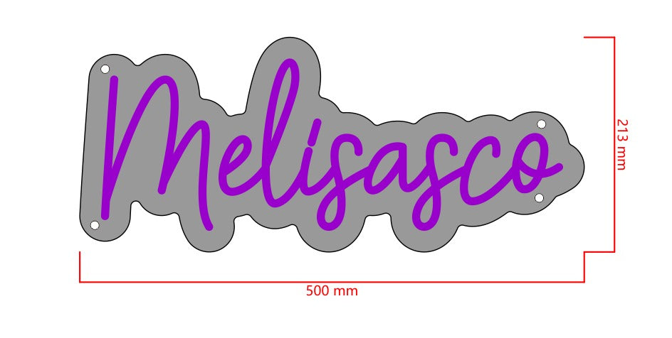 Melisasco Custom Neon Sign (Design Option #1)