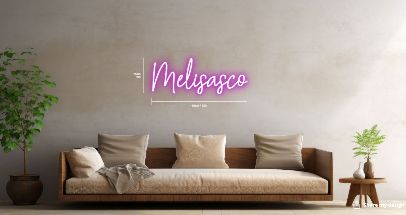 Melisasco Custom Neon Sign (Design Option #1)