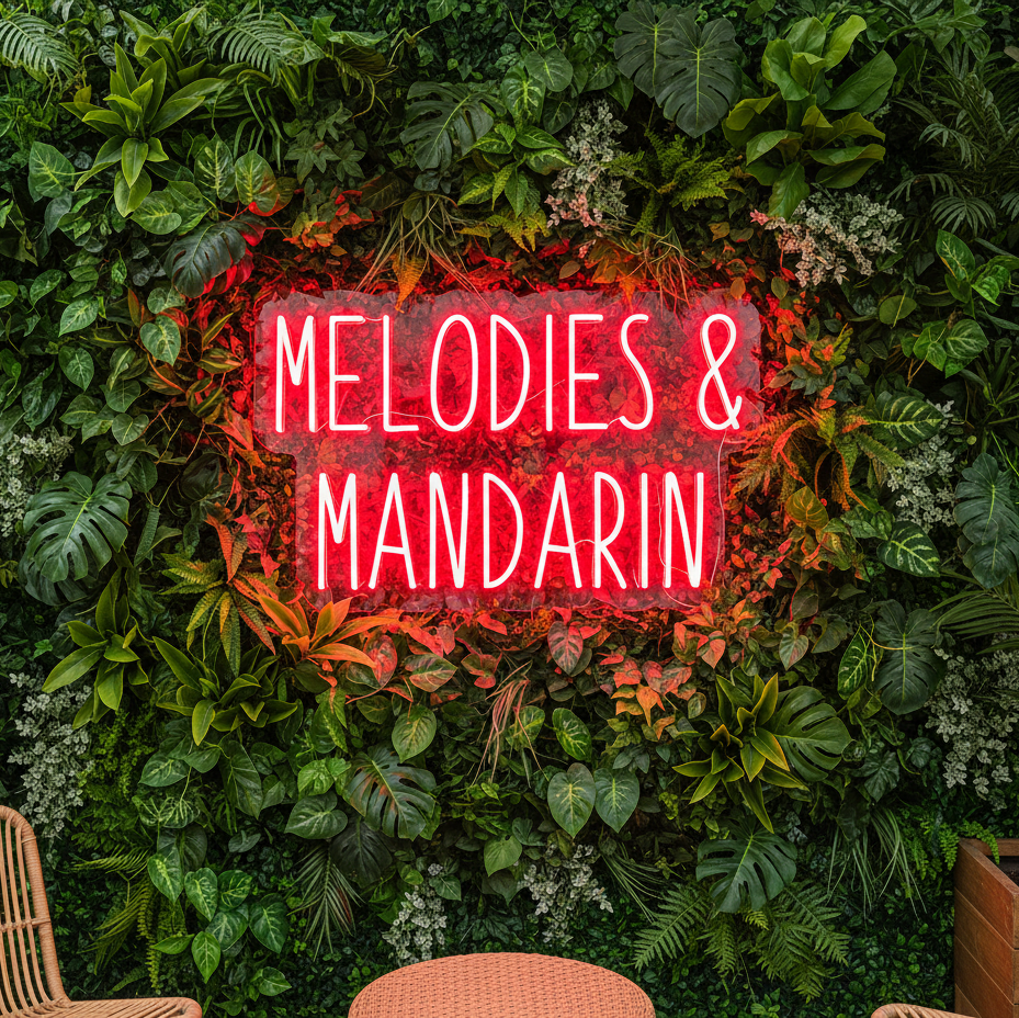 MELODIES & MANDARIN Custom Neon Sign