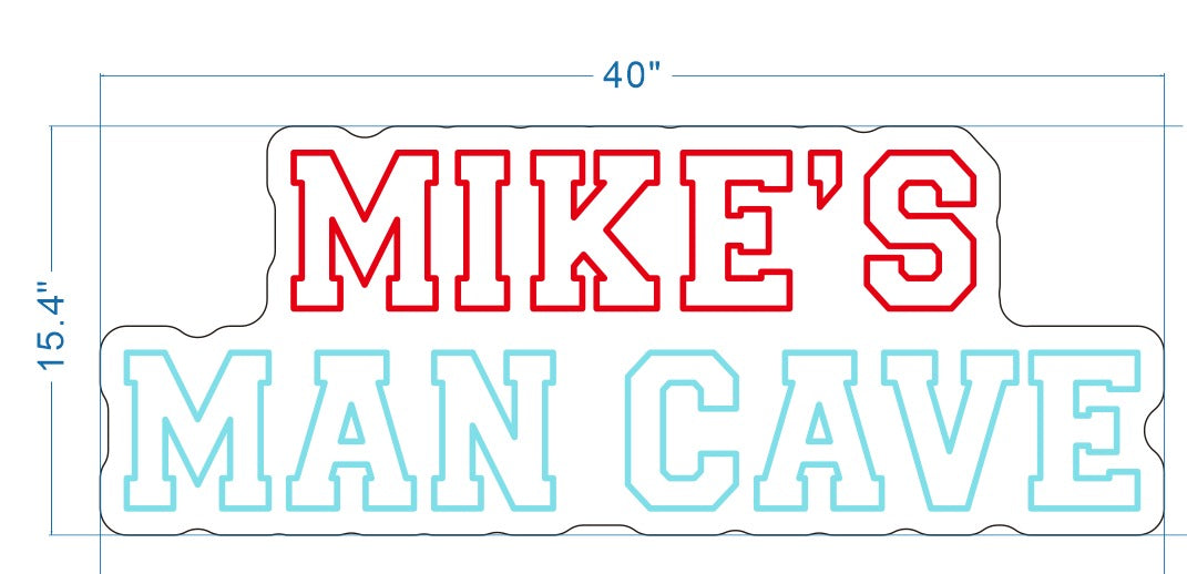 Mike's Man Cave Custom Neon Sign (Size Option #1)