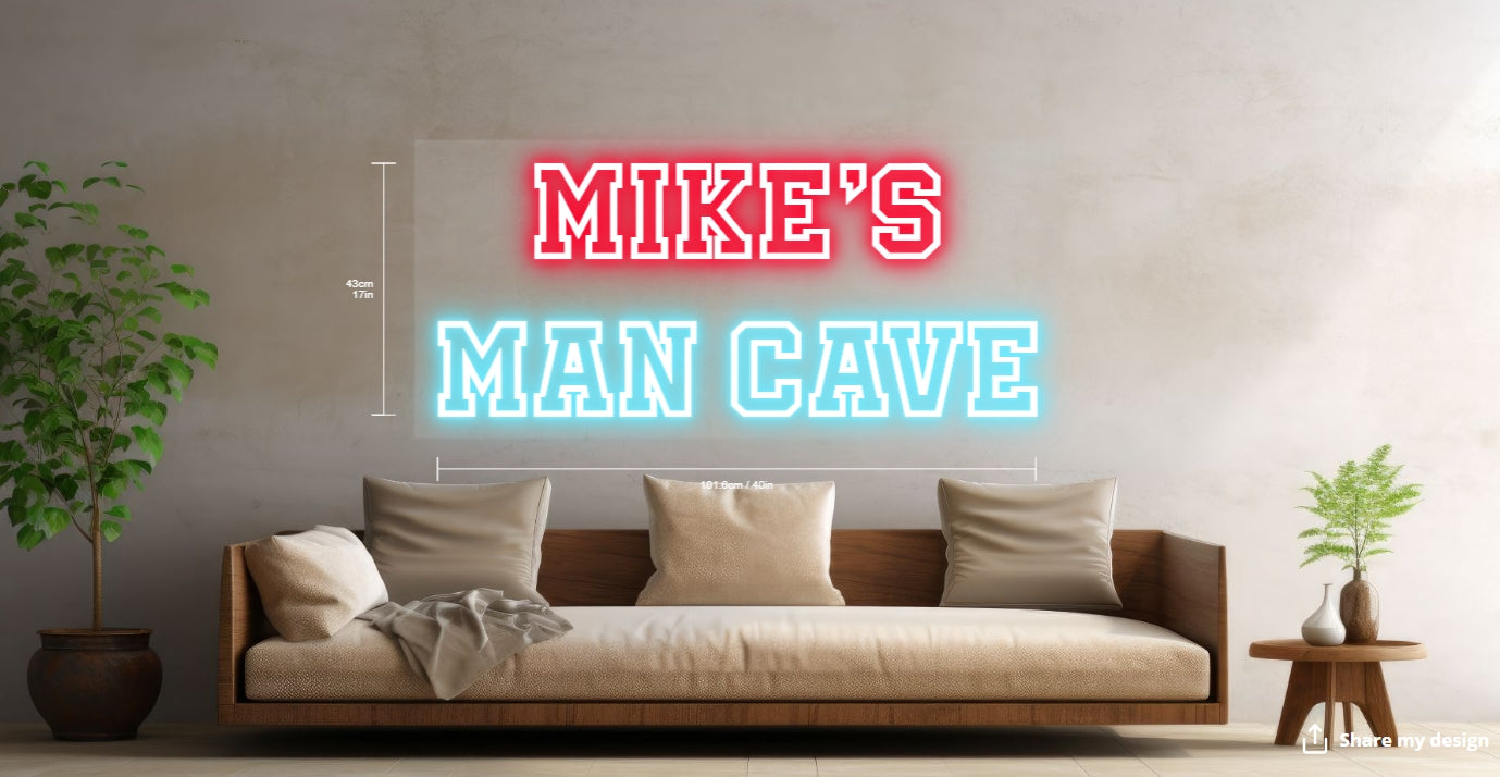 Mike's Man Cave Custom Neon Sign (Size Option #1)