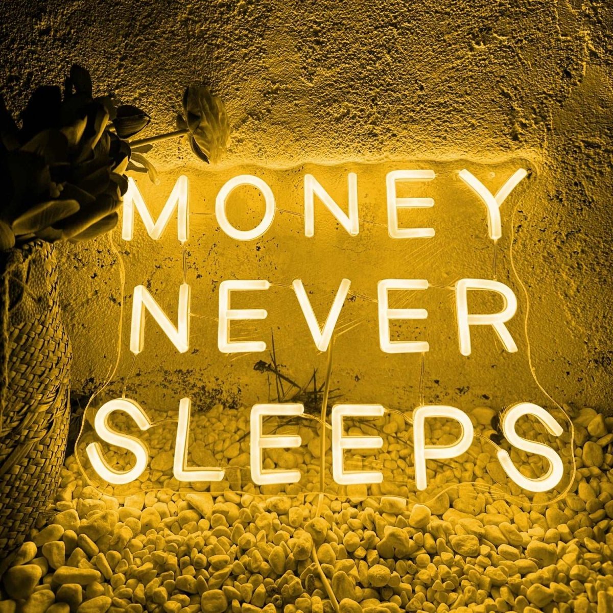 "MONEY NEVER SLEEPS" NEON SIGN - Light Your Way