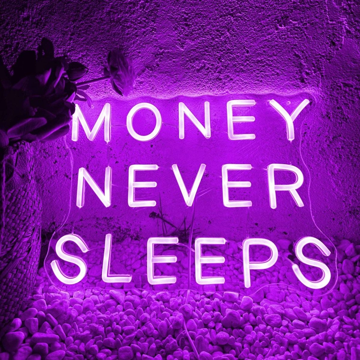 "MONEY NEVER SLEEPS" NEON SIGN - Light Your Way