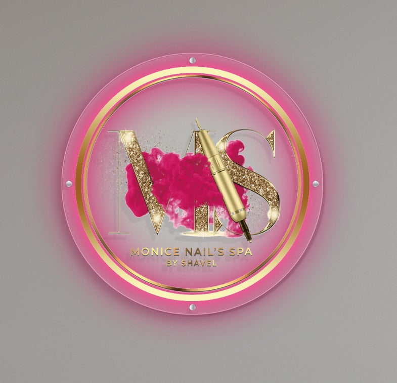 Monice Nail's Spa Custom Acrylic Backlit Sign