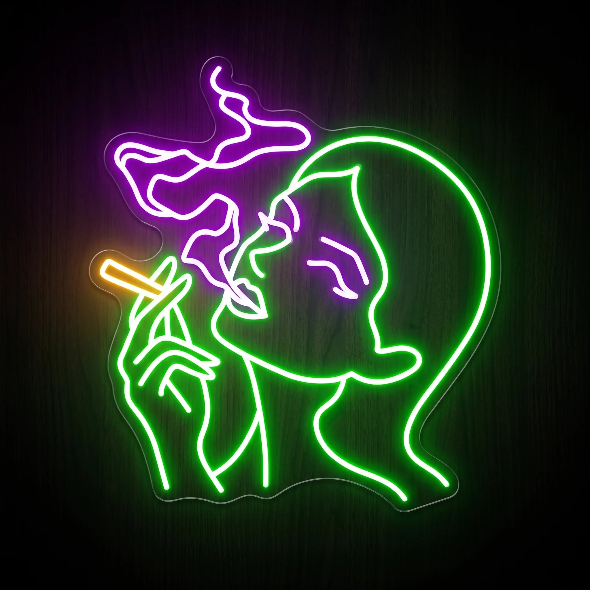 Moonlit Smoke Lady LED Neon Sign β Smoking Lady Wall Decor