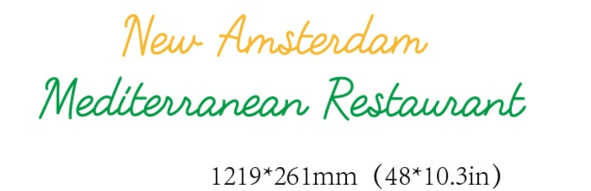 New Amsterdam Mediterranean Restaurant - Custom Neon Sign - Light Your Way