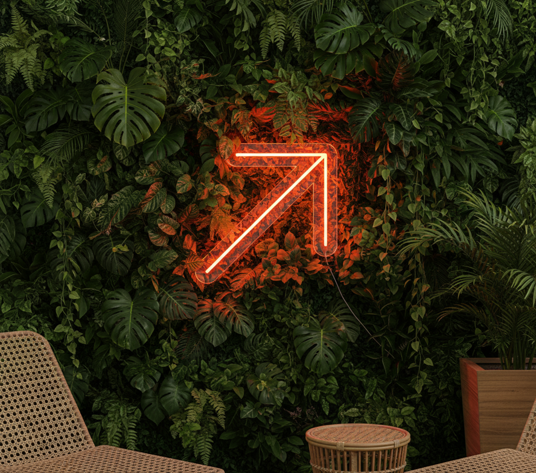 Orange Arrow Custom Neon Sign