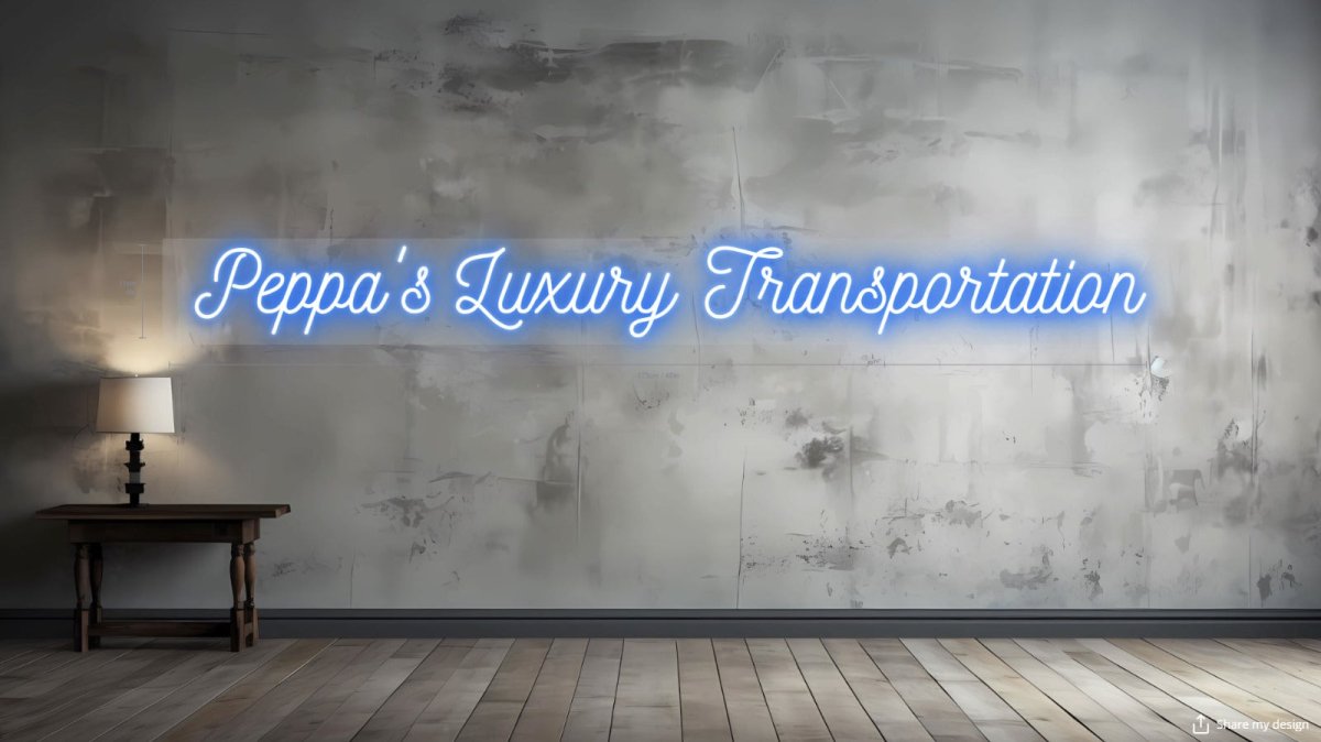 Peppa's Luxury Transportation Custom Neon Sign - Light Your Way