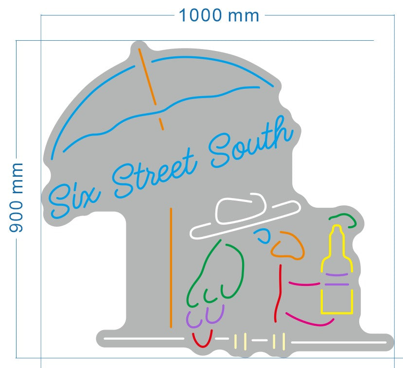 Six Street South Custom Neon Sign