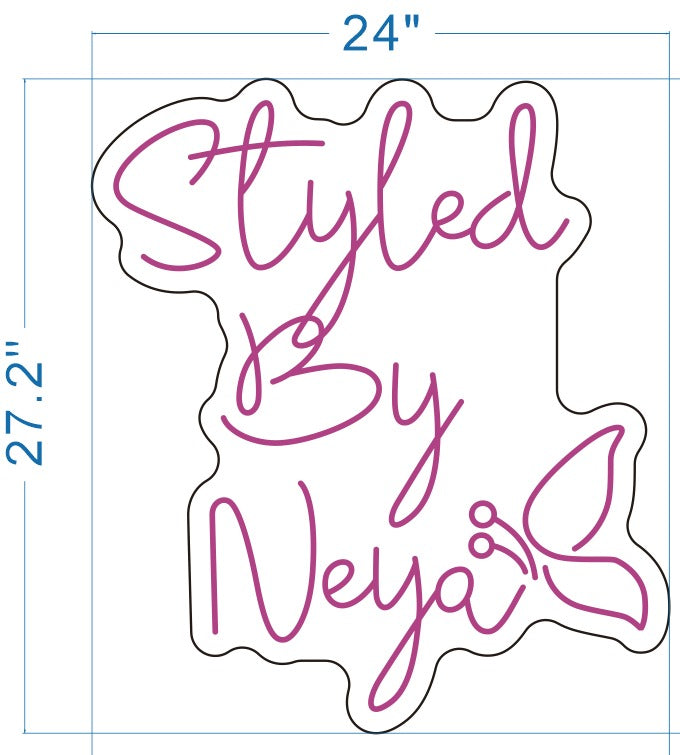 Styled By Neya with Butterfly Custom Neon Sign