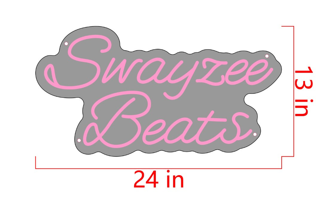 Swayzee Beats Custom Neon Sign (Size Option #1)