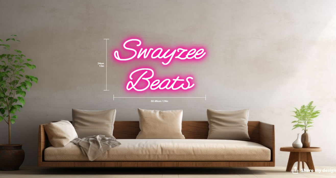 Swayzee Beats Custom Neon Sign (Size Option #1)