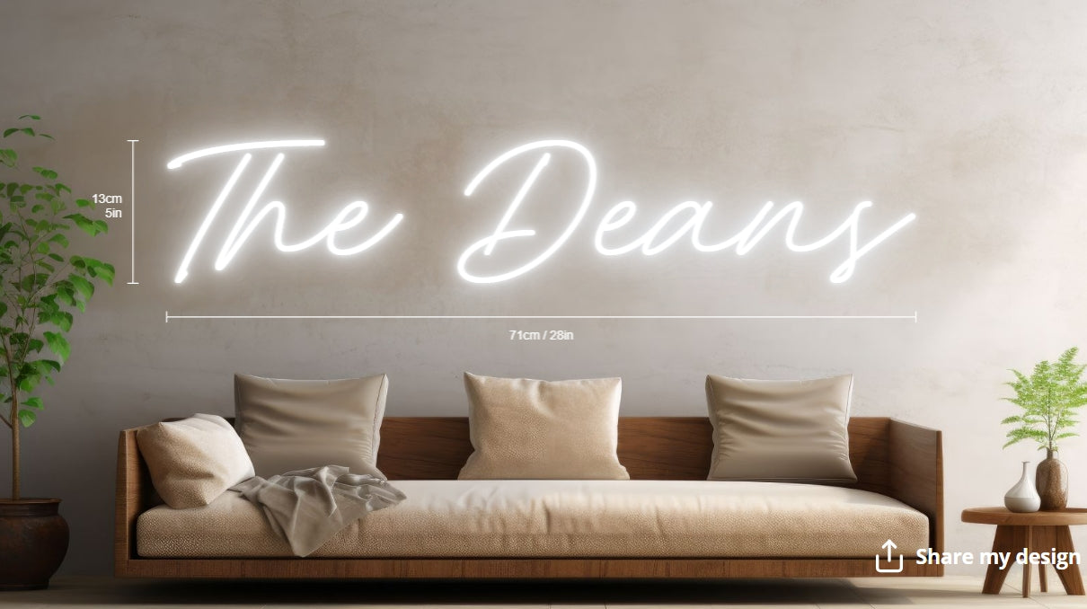 The Deans Custom Neon Sign (Design Option #1)