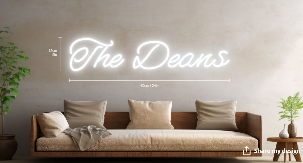 The Deans Custom Neon Sign (Design Option #2)