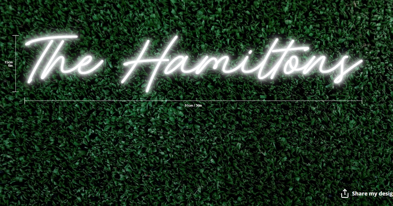 The Hamiltons Custom Neon Sign