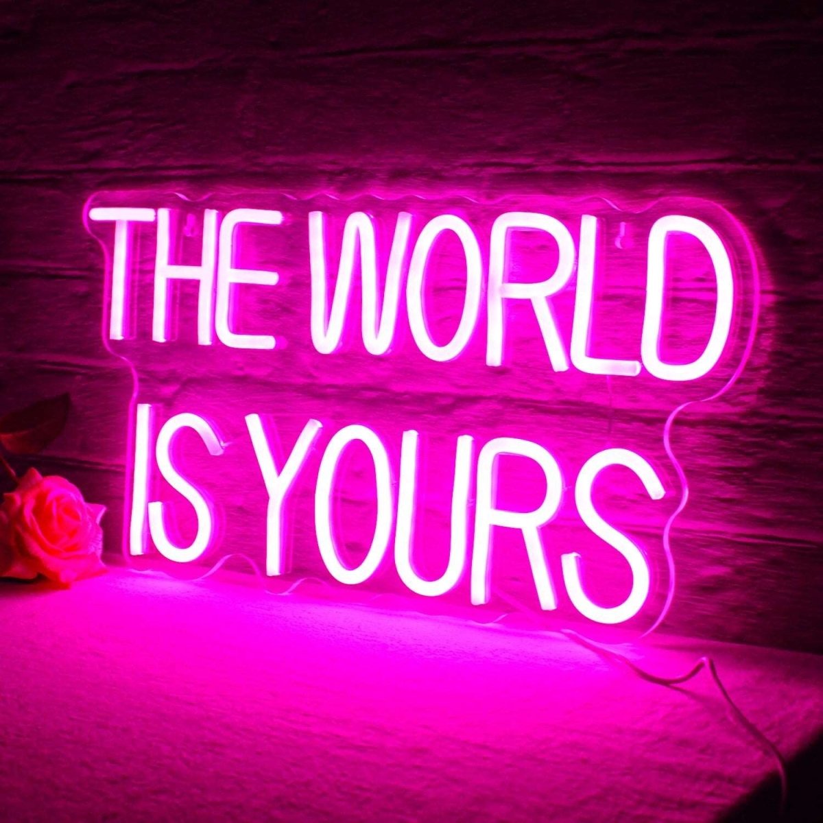 "THE WORLD IS YOURS" Neon Sign - Light Your Way