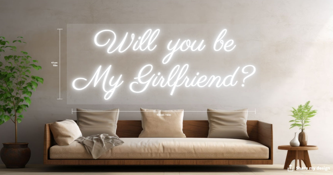 Will you be My Girlfriend Custom Neon Sign
