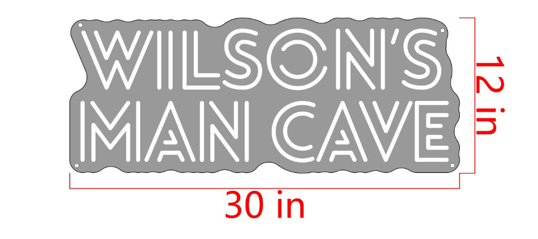 Wilson's Man Cave Custom Neon Sign