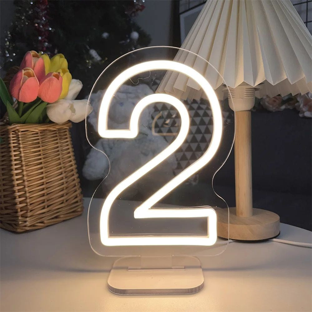 1-10 Birthday Numbers Neon Sign