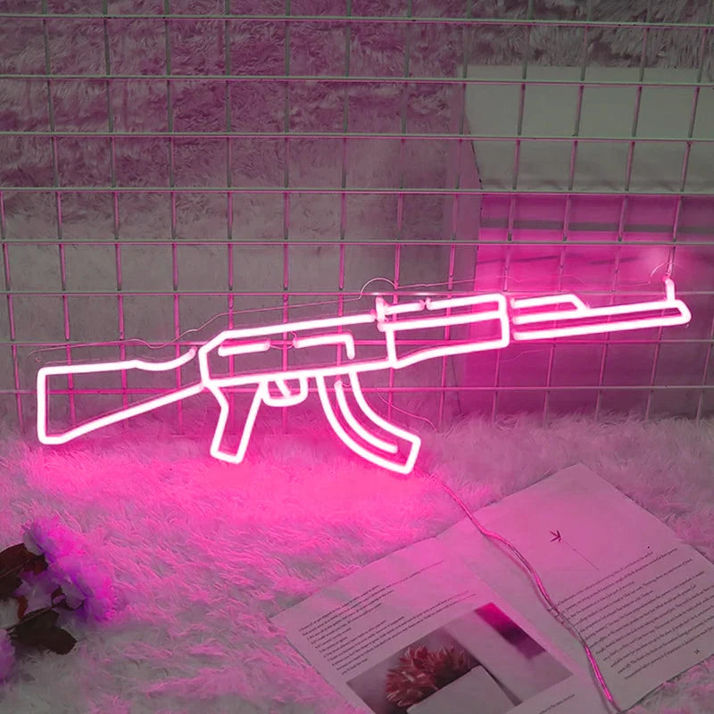 AK-47 Neon Sign Pink