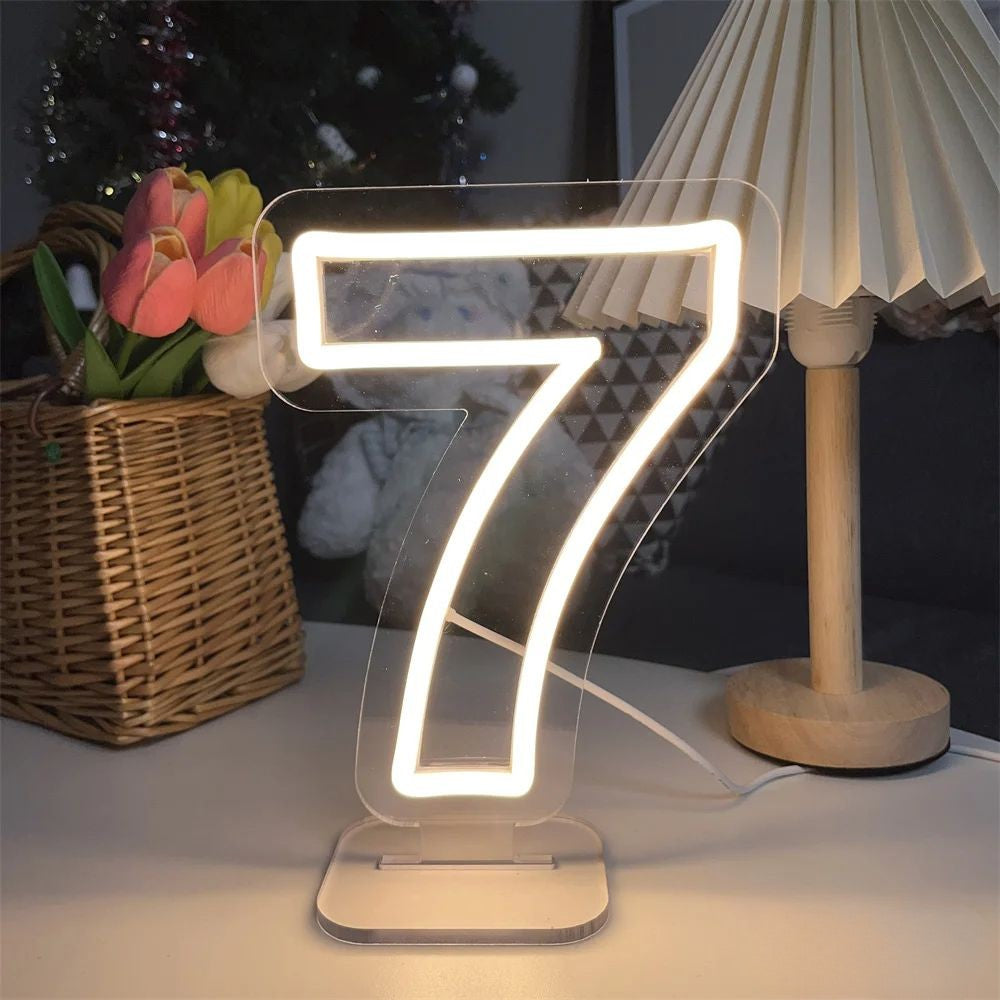 1-10 Birthday Numbers Neon Sign