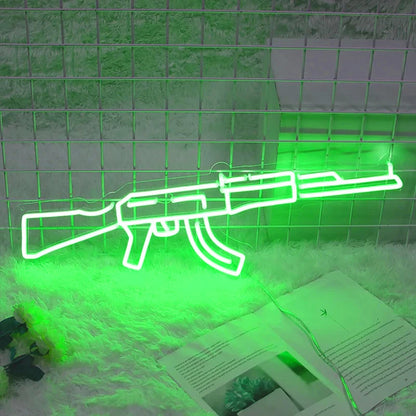 AK-47 Neon Sign Green