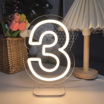 1-10 Birthday Numbers Neon Sign