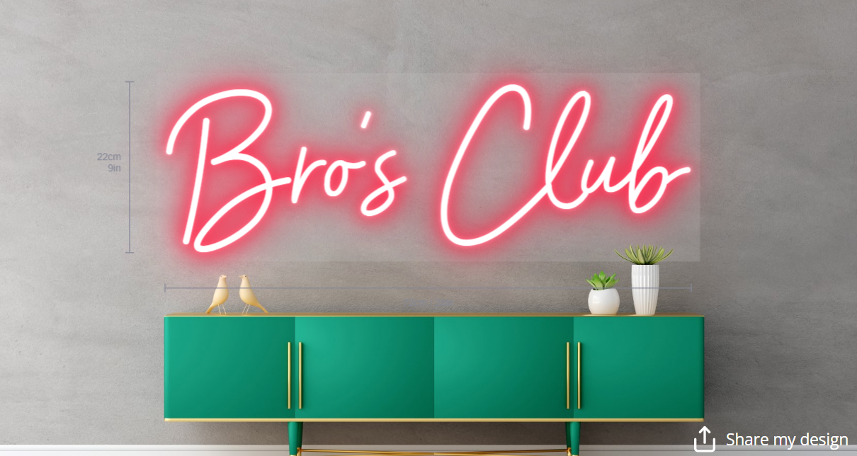 Bro's Club Custom Neon Sign