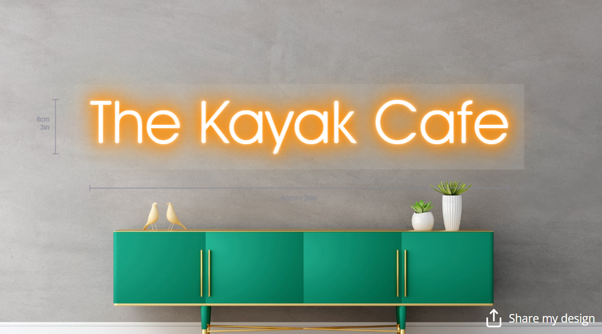 The Kayak Cafe Custom Neon Sign (Design 2)