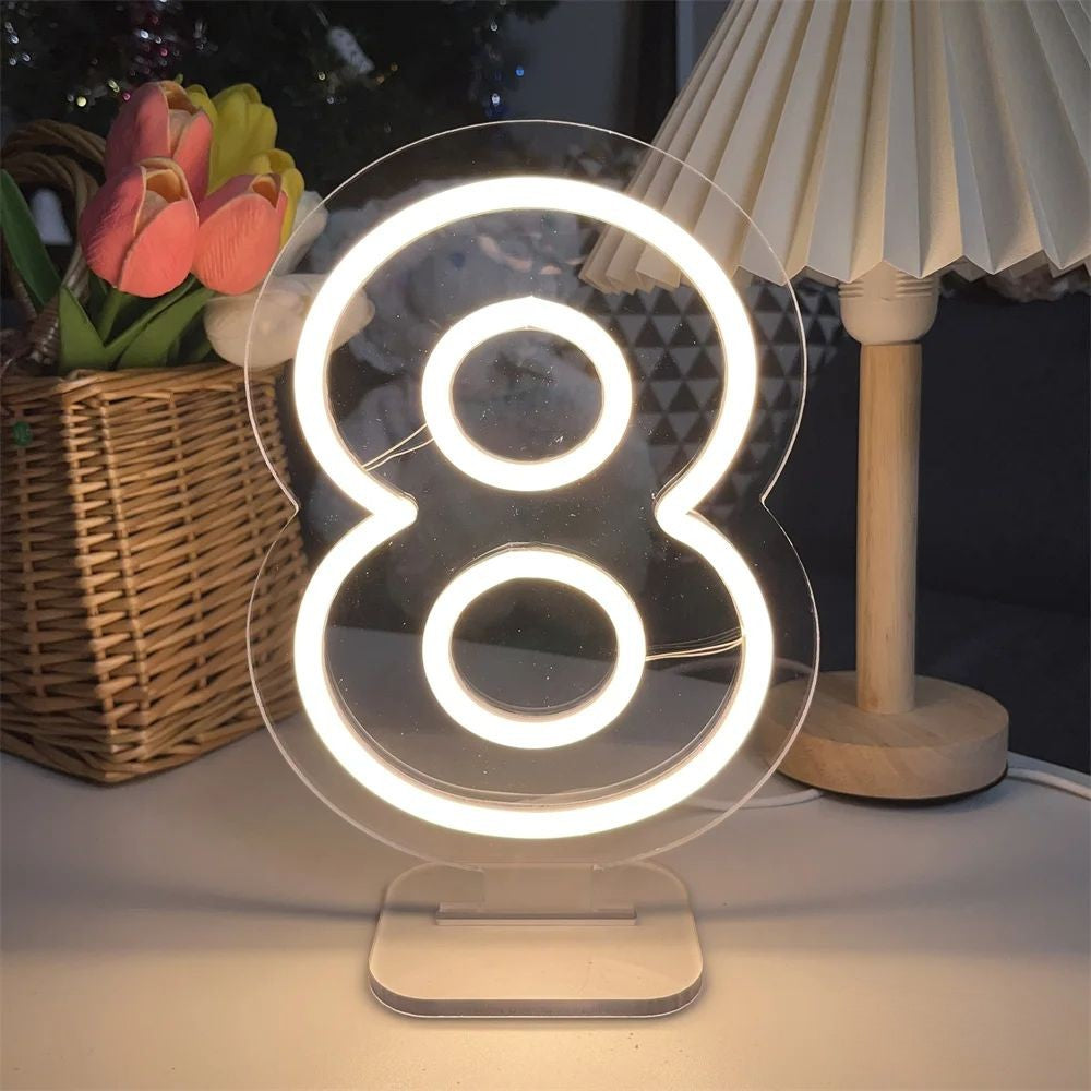 1-10 Birthday Numbers Neon Sign